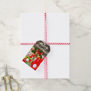 God jul Gift Märkres Elf Presentetikett