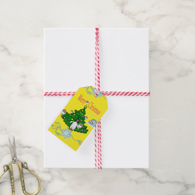 God jul Gift Märkres Penguin Presentetikett (Med Snöre)