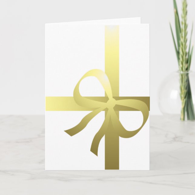 God jul Gift Ribbon guld Helgkort (Framsida)