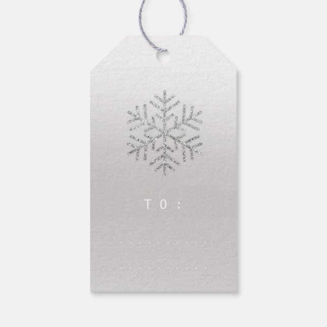 God jul Gift till skript Silver Grått Blue Presentetikett (Baksidan)