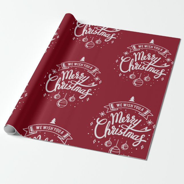 God jul Gift Wrapping Presentpapper (Utrullad)