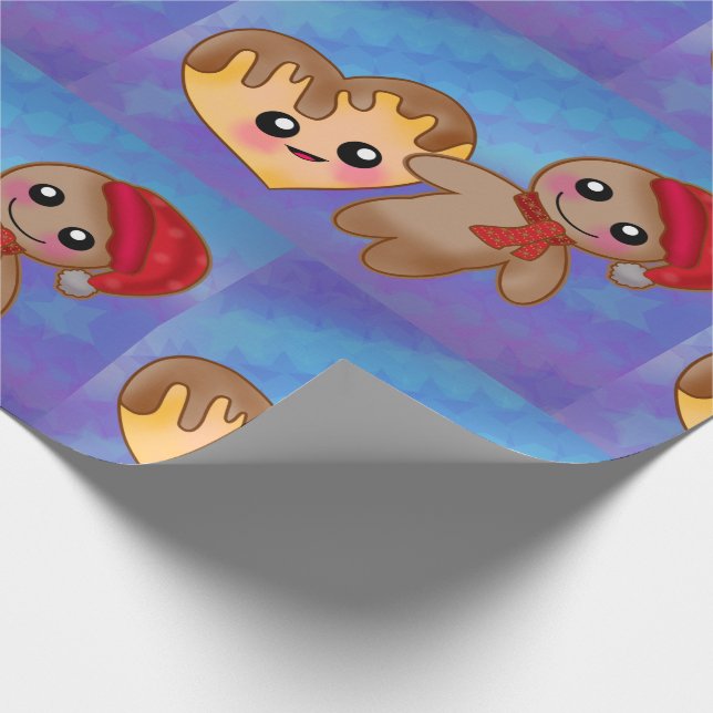 God jul Ginger Breadman Heart Cookie Presentpapper (Hörn)