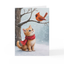 God Jul Ginger Kattunge när du tittar på en kardin