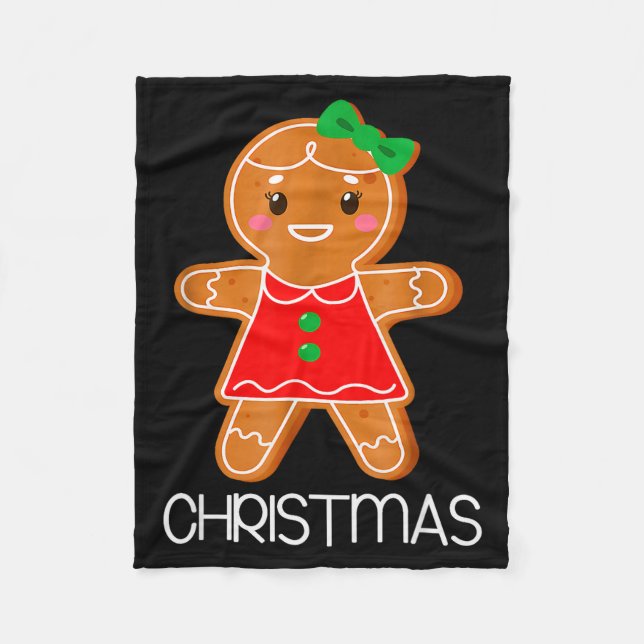 God Jul Gingerbread Par Jul Pyjamas Fleecefilt (Framsidan)