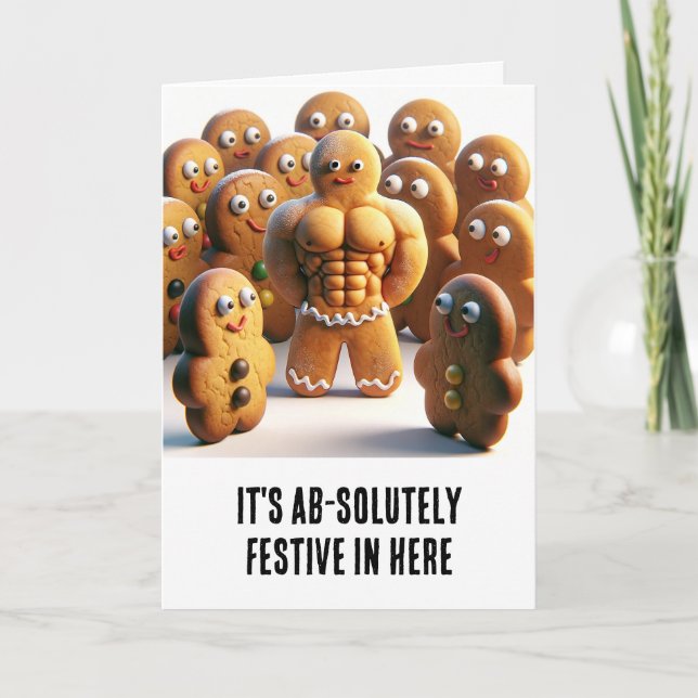 God jul: Gingerbröd Ab-Solvent Festive Kort (Framsida)