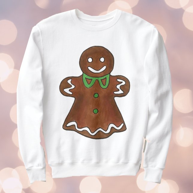 God jul Gingerbröd Cookie Ugly Sweater Tröja (Gingerbread lady sweatshirt)