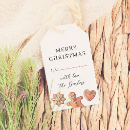 God jul Gingerbröd Cookies Family Namn Presentetikett