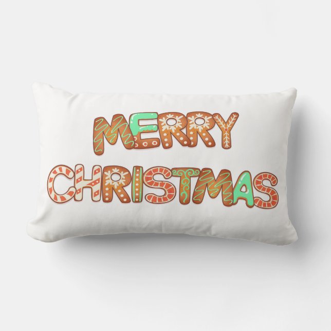 God jul Gingerbröd Cookies Lumbarkudde (Framsida)