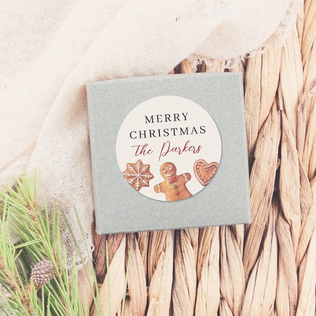 God jul Gingerbröd Cookies Runt Klistermärke (Skapare uppladdad)