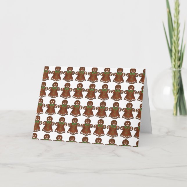 God jul Gingerbröd Dam Helgdag Cookie Helgkort (Framsida)