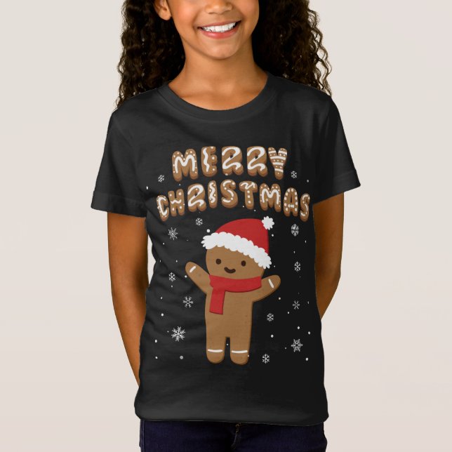 God jul Gingerbröd God jul Cookie T Shirt (Framsida)