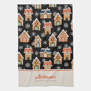 God Jul Gingerbröd House Cookie Kökshandduk