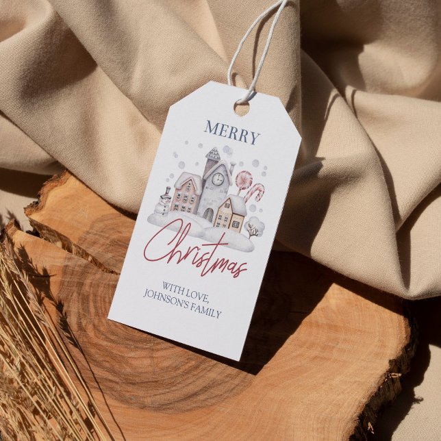 God jul Gingerbröd House Gift Märkres Presentetikett (Skapare uppladdad)