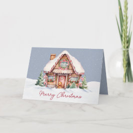 God jul Gingerbröd House Helgkort