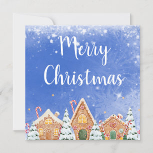 God jul Gingerbröd House med Polkagrisar Inbjudningar