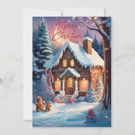 God jul Gingerbröd House Party Inbjudningar