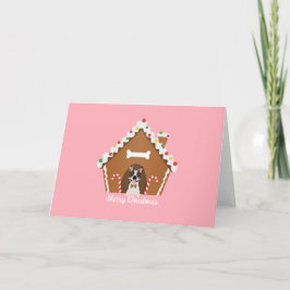 God jul Gingerbröd Hund House Helgkort