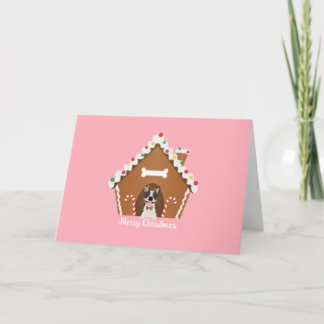 God jul Gingerbröd Hund House Helgkort (Framsida)