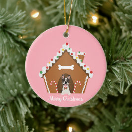 God jul Gingerbröd Hund House Julgransprydnad Keramik