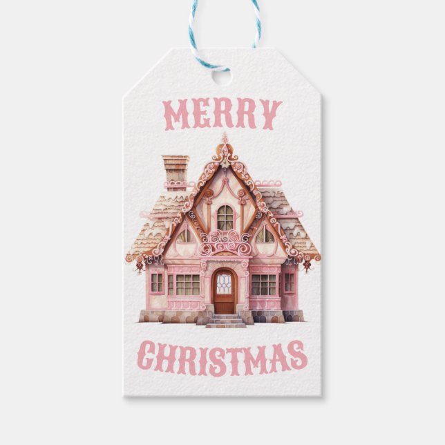 "God jul" Gingerbröd Hus jul Presentetikett (Framsidan)