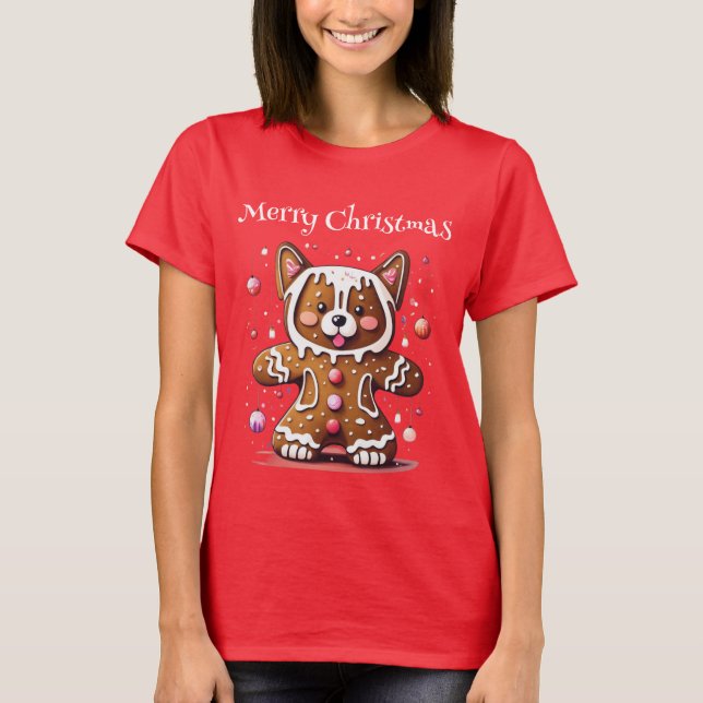 God jul Gingerbröd Husky T Shirt (Framsida)