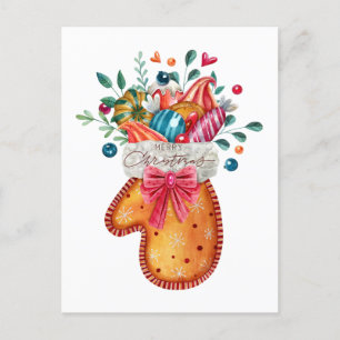 God jul Gingerbröd Mitten med kandy Helg Vykort