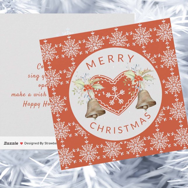 God jul gingerbröd snöflingor julkort (Skapare uppladdad)