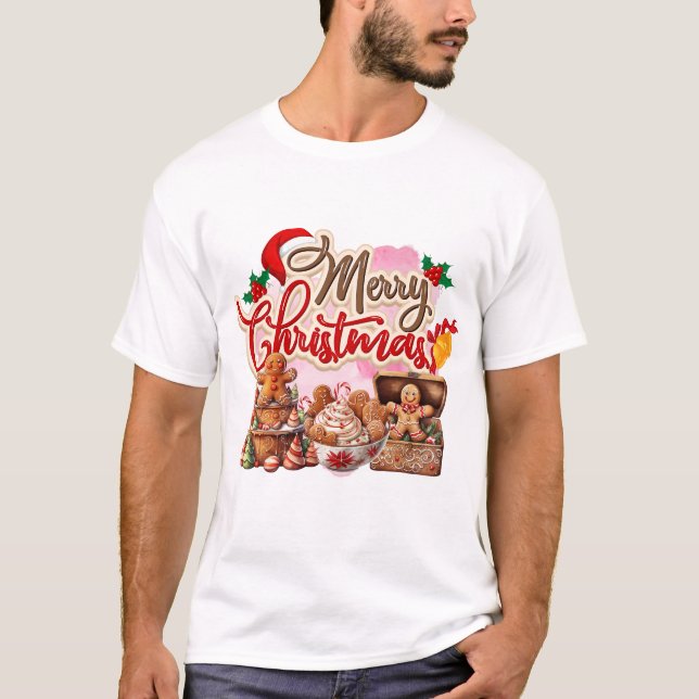 God jul Gingerbröd Sweets Galore T Shirt (Framsida)