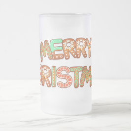 God jul Gingerbröd Typografi Frostat Ölglas