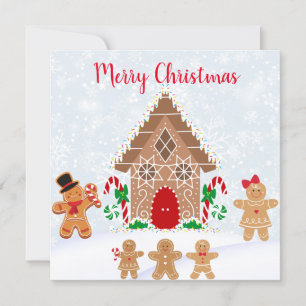 God jul Gingerwab House with Family Inbjudningar