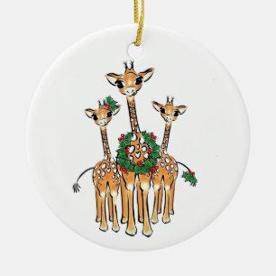 God jul Giraffe, frisk grönt andedräkt Julgransprydnad Keramik