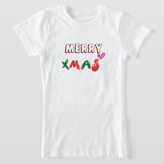 God jul Girls White T Shirt (Laydown)