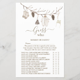 God Jul 'Gissa Vem' Baby Shower Spel Flygblad