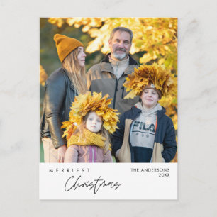 God jul Glad familjefoto Vykort