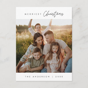 God jul Glad familjefoto Vykort