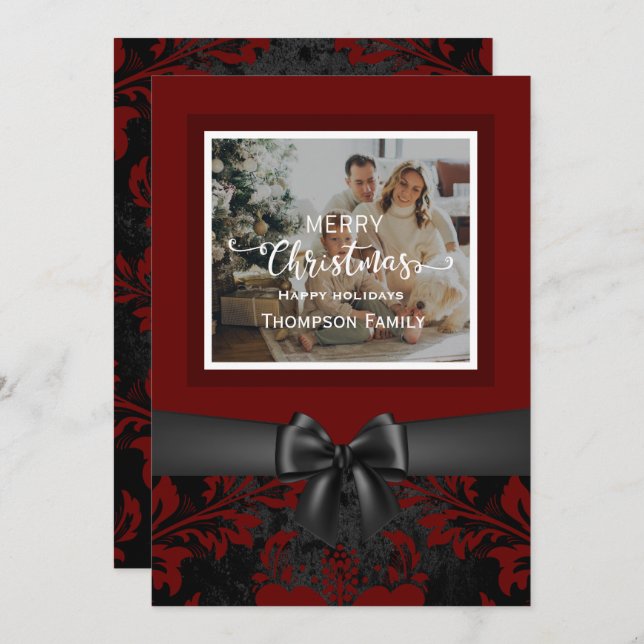 God jul glad helg anpassningsbar-skript inbjudningar (Fram/baksida)