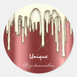 God jul Glad helg från Guld burgundy Runt Klistermärke