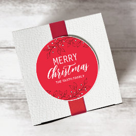 God jul/Glad helg Gift Sticker Runt Klistermärke