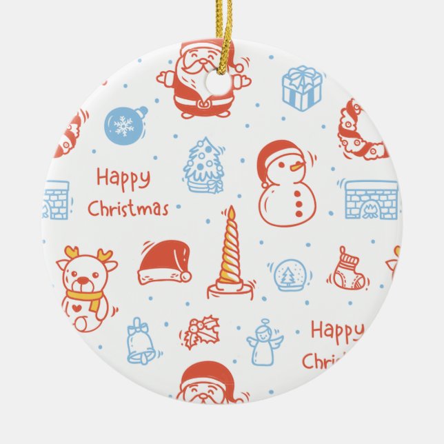 God Jul & Glad Helg Vinter Personlig Julgransprydnad Keramik (Framsidan)