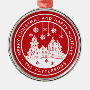 God Jul Glad Helg Vinter Personlig Julgransprydnad Metall