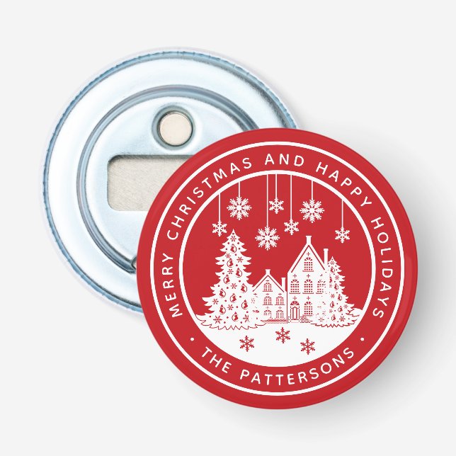 God jul Glad helg Winter-Personligen Flasköppnare (Framsidan)