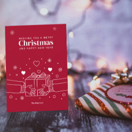 God jul | Glädje att ge Linjekonst hälsning Kort