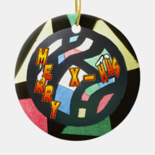 God jul-glasets Boll-runda Julgransprydnad Keramik
