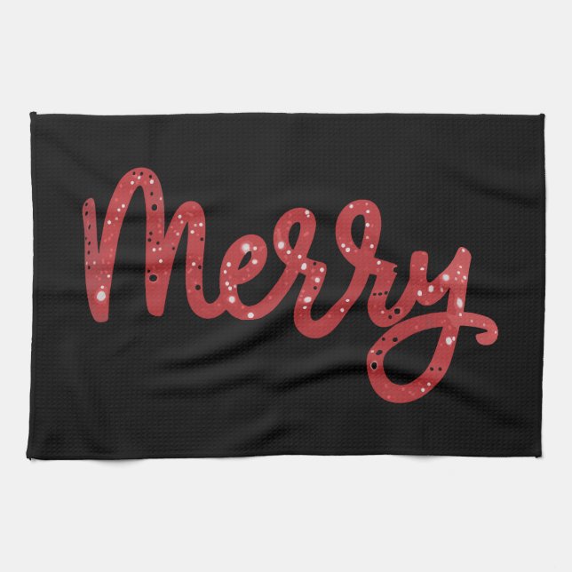 God Jul Glitter Julfirande  Kökshandduk (Horisontell)