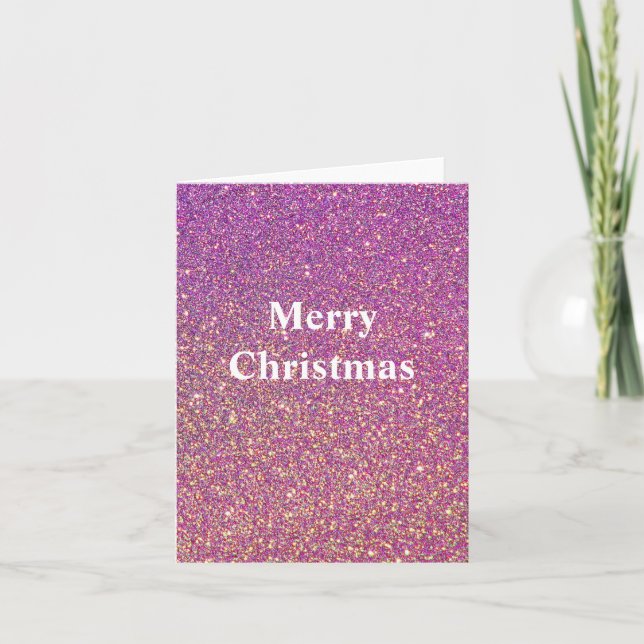 God Jul Glitter Kort (Framsida)