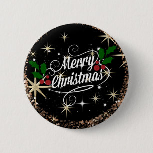 God jul glitter och gnistra helgdag knapp