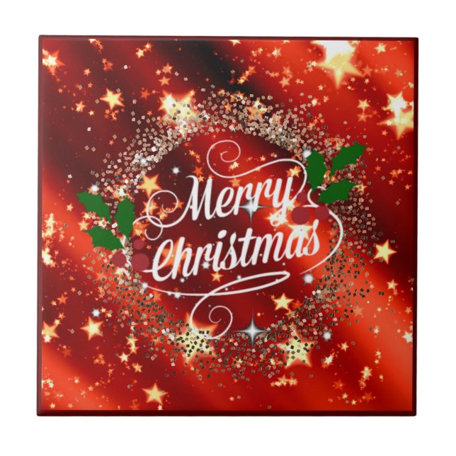   God Jul, glitter och lyster, Kakelplatta (Framsidan)