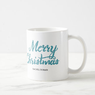 God jul glitter penselskript mugg