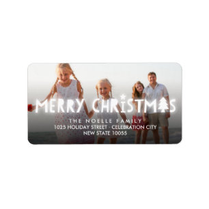 God jul Glow Helgdag Photo Returadress Adressetikett