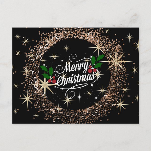 God jul gnista och glitter, vykort (Framsida)
